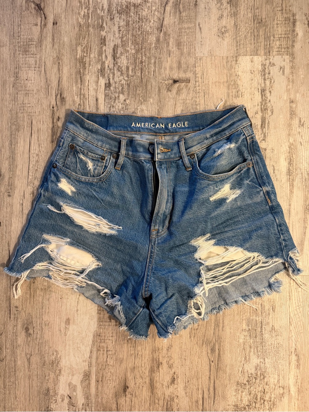 American Eagle Outfitters Distressed Denim Cutoff Shorts - Blue